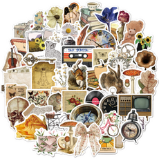 오손 DIY 꾸미기용 빈티지 타입 스티커 50종, 01, 1세트