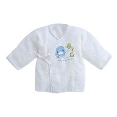 KU.KU Duckbill 酷咕鴨 小森林紗布反手袖肚衣, 100%台灣製造, 親膚天然無負擔, 0~3個月, 藍色