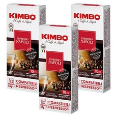 KIMBO 金寶 經典拿坡里咖啡膠囊 適用Nespresso咖啡機, 5.5g, 10顆, 3盒