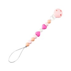 Sweet Lil' Monster 怪獸寶貝 奶嘴鍊 奶嘴夾, 食品級矽膠製成，柔軟舒適, 愛心蝴蝶結, 1個