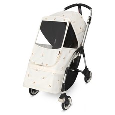 Manito 推車刺繡防雨罩, 1入, 乳白色 梨子款