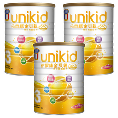 unikid 佑爾康 金貝親 OPO Premium 幼兒成長配方 3號 奶粉 1~3歲, 850g, 3罐