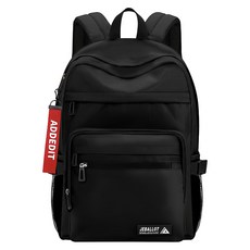 ADDEDIT Addedit Resper 簡約後背包 + 鑰匙圈 隨機出貨套組, 黑色