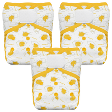 THiRSTiES 魔鬼氈成長型口袋式布尿布 SANRIO聯名款 適用於4-18kg的寶寶, Gudetama蛋黃哥, 3件