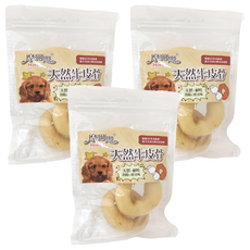 Mores 摩爾思 天然牛皮骨 狗零食 3個, 煙燻甜甜圈, 45g, 3包