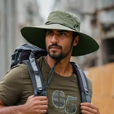 Actigeno防水露營登山遮陽漁夫帽, 卡其綠