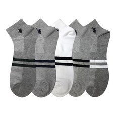 BEVERLY HILLS POLO CLUB 比佛利保羅 男士大尺碼馬球標誌網眼短筒襪5雙組