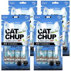 CAT CHUP 貓咪肉泥 鮪魚 貓咪健康零食 不含穀物 不含防腐劑, 56g, 4袋
