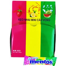 mentos 曼陀珠 迷你水果軟糖 100入, 1盒, 600g