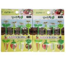 便當裝飾葉子造型叉套組, 8個, 2套