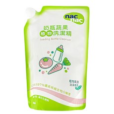 nac nac 奶瓶蔬果植物洗潔精 補充包, 600ml, 1包
