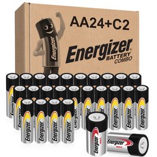 에너자이저 알카라인 AA 건전지 24p + 맥스 C 건전지 2p, 1세트