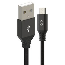 SINJIMORU Dutch Fabric Micro 5-pin 高速充電線, 1個, 黑色, 2m