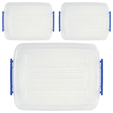 KEYWAY 聯府 整理箱蓋子蓋, 透明 + 藍色, 3個