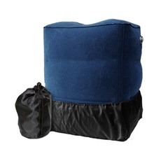 Broky 3層多用途充氣抬腿枕 + 收納袋 + 防污套, 藍色, 1個