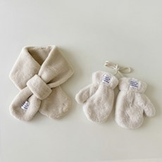 Yubly 兒童 Doring 絲絨圍巾 + 連指手套組