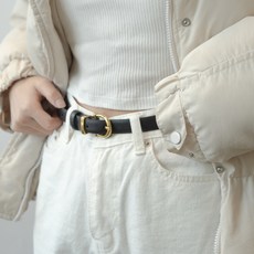 Devence 女款簡約亮點皮革腰帶