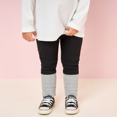 milk mile 童款雙色拼接羅紋內搭長褲