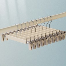 코지웰 논슬립 치마 바지걸이, 베이지, 10개