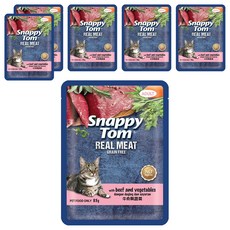 Snappy Tom 幸福貓 無穀貓餐包, 牛肉 + 蔬菜, 85g, 6包