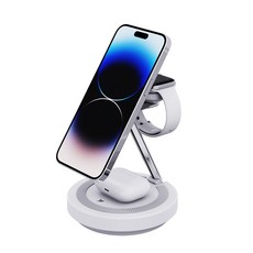 STT 에고스페이스 4in1 맥세이프 무드기능 고속 무선충전기, 화이트, 1개