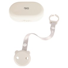 tgm 小熊造型奶嘴夾 Set 附收納盒, 淺灰色, 1個