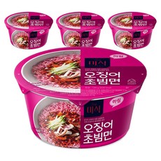더미식 오징어 초빔면 컵 130g, 4개