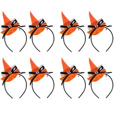 PARTYSHOW 萬聖節尖頂女巫帽髮箍, 橘色, 8個