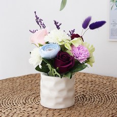 Bluehen 浮雕香皂花擺飾, 紫色, 1個