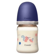 Combi 康貝真實含乳寬口PPSU奶瓶 日本製 7度吸附角度 仿母乳複孔設計, 藍色, 160ml, 1個
