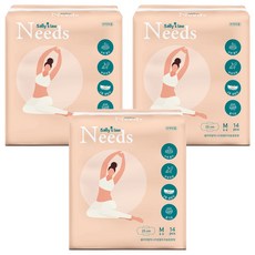 Needs系列蝶翼衛生棉, 中型(25cm), 14片, 3包