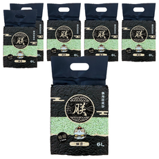 朕 御用豆腐砂 三秒凝結 不黏底 使用方便 價格親民 快速溶解 沖馬桶不堵塞 極細1.5mm 綠茶 6L, 6包