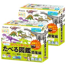 Kracie 葵緹亞 親子DIY食玩 恐龍圖鑑款, 恐龍模型盤4種+圖鑑卡9種, 2盒