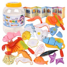 OZ TOY Fruity Fairy 海鮮切切樂 + 桶裝扮家家酒套組, 混合色