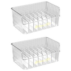 橡合杉 家用多功能調味品分格/油鹽醬醋儲物收納盒, 透明色, 2個