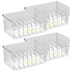 橡合杉 家用多功能調味品分格/油鹽醬醋儲物收納盒, 透明色, 4個