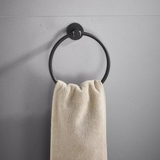 efactory Judy N 304不鏽鋼無痕飯店浴室毛巾架, 黑色圓形