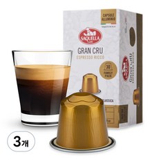 사켈라 네스프레소 호환 그랑크뤼 캡슐커피, 150g, 30개입, 3개