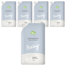 nac nac 抗菌防蟎嬰兒洗衣精 補充包, 1.1L, 5包