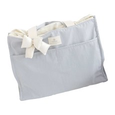 Ymmama 雙層大Yum包 珍珠簡約尿布包 + 斜背帶, 簡約藍灰色