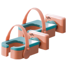 小麥購物 兩用吹風機收納架 L2246, 橘綠色, 2個