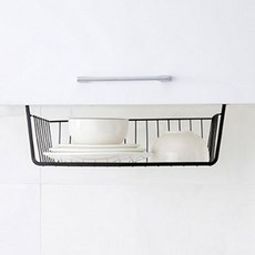 벨로비 언더 수납 걸이 싱크대선반, 블랙, 1개