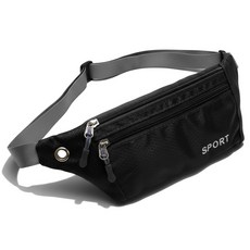 애틱트 더블 주머니 등산 러닝 벨트 허리 가방 힙색, 블랙, 1개