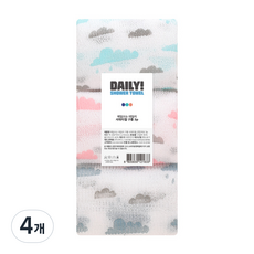 샤바스 매일쓰는 데일리 구름 샤워타월, 혼합색상, 3개입, 4개