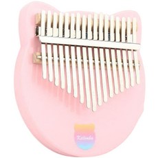 Blue Bucket 17音階原聲貓咪彩色拇指琴 粉色