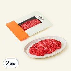 우미학 한우 1++등급 불고기용 (냉장), 200g, 2개