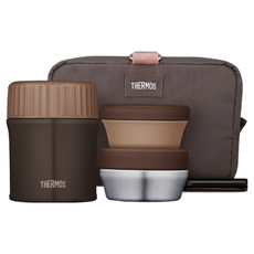 THERMOS 膳魔師 TKLG-1000 保溫便當盒組, 965ml 保溫瓶, 附餐具, 布朗尼黑 BK, 1組