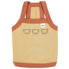 그루밍독 반려동물 톡톡한 와플 끈 나시, 브라운, 1개