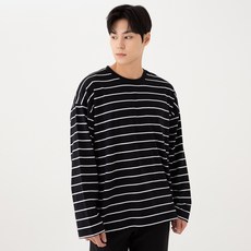 CARET 男款寬鬆版型條紋長袖T恤