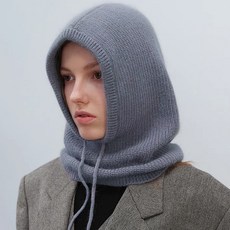 페이퍼먼츠 프리미엄 니트 스트링 넥 일체형 비니 12817